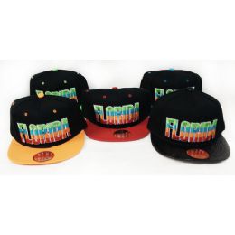 36 of Wholesale Snap Back Flat Bill Florida MultI-Color Assorted Colors