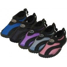 36 Pairs Children's "wave" Aqua Socks In Assorted Colors - Unisex Footwear