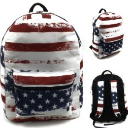 24 Wholesale 17" Padded Backpack In A Usa Inspired Print