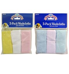 72 Wholesale Baby Washcloth 3 Packs