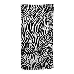 24 Wholesale Animal Print Beach Towel - Zebra