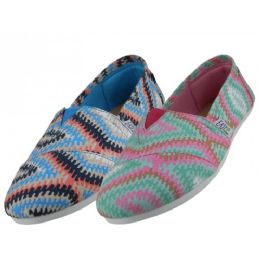 36 Wholesale Women's Canvas Printed Canvas Slip On Navajo Print Only