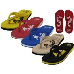 Wholesale Footwear Men's Dragon Embossed Thong Sandals