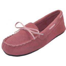 24 Wholesale Wholesale Women's Pink Leather Moccasins