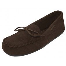 24 Pairs Wholesale Women's Brown Leather Moccasins - Women's Slippers