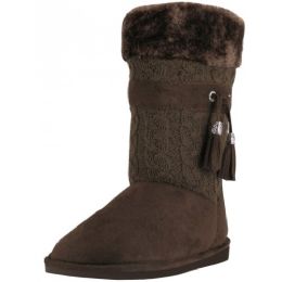 18 Wholesale Wholesale 11 Inches Shaft Women's Micro Fiber Knitts Faux Fur Lining Boots