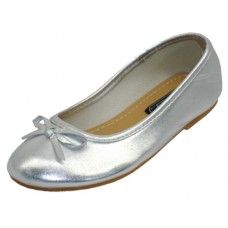 18 Bulk Toddler's Ballerina Flat Shoe Silver Color Only