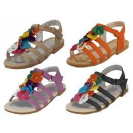 24 Wholesale Wholesale Children's Multi Colors Flower Top Sandals
