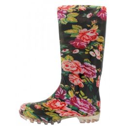 12 Wholesale Women's 13.5 Inches Water Proof Rubber Rain Boot