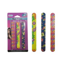 144 Pieces 3pc Nail Files 7"x0.75" - Personal Care Items