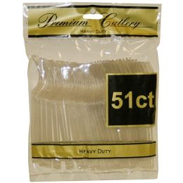 96 Wholesale 51pc Fork Clear Cutlry