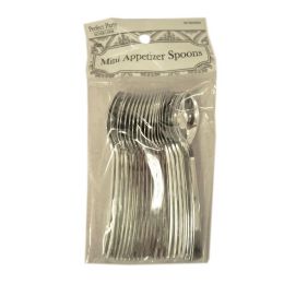 96 Wholesale 20 Piece Plastic Silver Mini Spoons