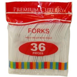 72 Wholesale 36 Piece Heavy Duty White Fork