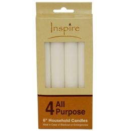 96 Units of 4 Piece 6 Inch All Purpose Candles - Candles & Accessories
