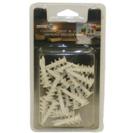 144 Pieces 24pc 12x30mm Twist Lock Drywall Anchors - Tool Sets