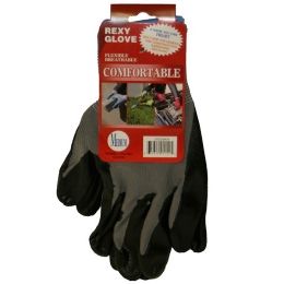 120 Wholesale Grey Poly W Blacknitrile Coat Gloves M