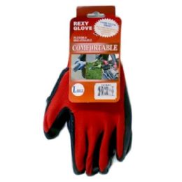 120 Wholesale Red Poly W Black Nitrile Coated Gloves L