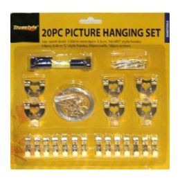 96 Pieces 20 Piece Picture Hanging Set - Screws Nails and Anchors