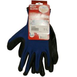 120 Wholesale Blue Zebra Poly Nitrile Coat Glove L