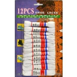 288 Pairs 12 Piece White Shoe Laces - Footwear Accessories