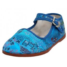 36 Pairs Toddlers' Brocade Mary Janes ( Turquoise Color Only) - Toddler Footwear
