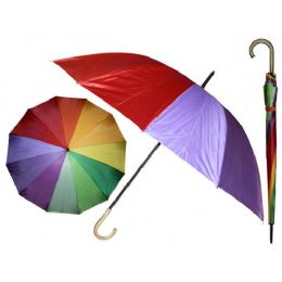60 Wholesale Rainbow 49" Diameter 12 Ribbed Jumbo Umbrella