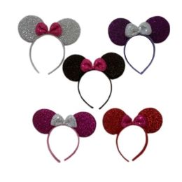 72 Wholesale Minnie Mouse Bow Shiny Asst Color