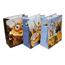 144 Wholesale Minions Paper Gift Bag Large