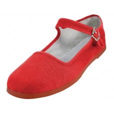36 of Women's Canvas Classic Mary Janes In Red Sizes 35-41