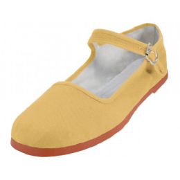 36 of Women's Canvas Classic Mary Janes (pale Yellow Color Only)