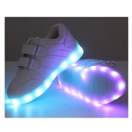 18 Wholesale Led Shoes Kids Mix Size ( 18 Pairs ) White