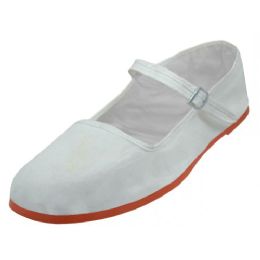 36 Pairs Girl's Classic Cotton Mary Jane Shoes( White Color Only) - Girls Shoes