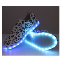 6 Pairs Led Shoes Kids Mix Size White With Musical Notes - Unisex Footwear