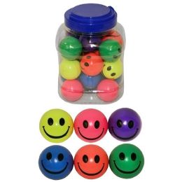 288 Wholesale Happy Face Color Bouncing Ball 1.77