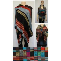 24 Wholesale Pashmina With Fringe [stripes & Prints]