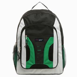 20 Pieces 16.5 Inch MiD-Size Cool Backpack For Kids, Bulk Case Of Green - Backpacks 16"