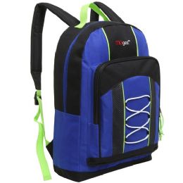 20 of 15.5 Inch Bungee Pocket Elementary School Backpack For Kids, Blue Color Only