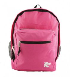 24 Wholesale Mggear 17.5 Inch MultI-Pocket School Book Bags In Bulk, Hot Pink