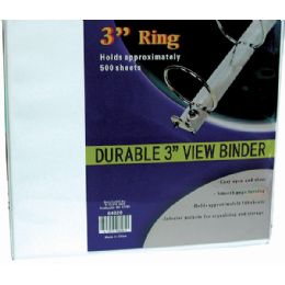 8 Wholesale Binder - 3" - View Thru - Assorted Colors