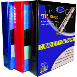 48 Wholesale D Ring Binder - 1" - Assorted Colors