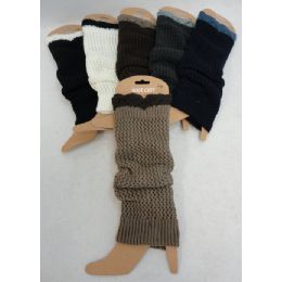 24 Units of TwO-Tone Loose Knitted Leg Warmers - Womens Leg Warmers