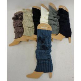 12 Wholesale Pom Poms Knitted Leg Warmers