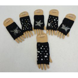 48 Pieces Hand Warmer [black With Stud Designs] - Arm & Leg Warmers