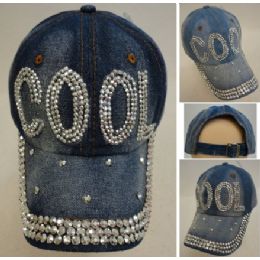 30 Wholesale Denim Strapback Hat With Bling Bling [cool]