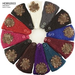 48 Wholesale Embellished Knit Headband