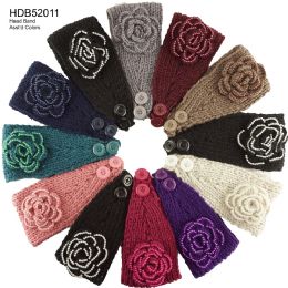 48 Wholesale Flower Knit Headband