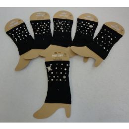 48 Pieces Boot Cuffs [black With Stud Designs] - Arm & Leg Warmers