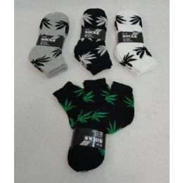 60 Pairs Men's Anklets 10-13[marijuana] - Mens Ankle Sock