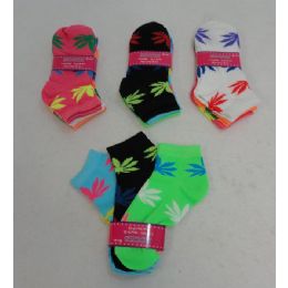60 Pairs Ladies/teen Anklets 9-11[marijuana] - Womens Ankle Sock
