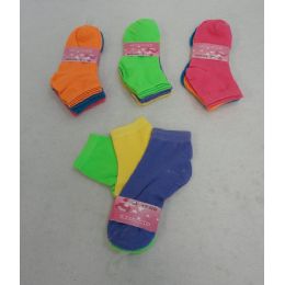 60 Pairs Girl's Anklet Socks 6-8[solid Colors] - Girls Ankle Sock